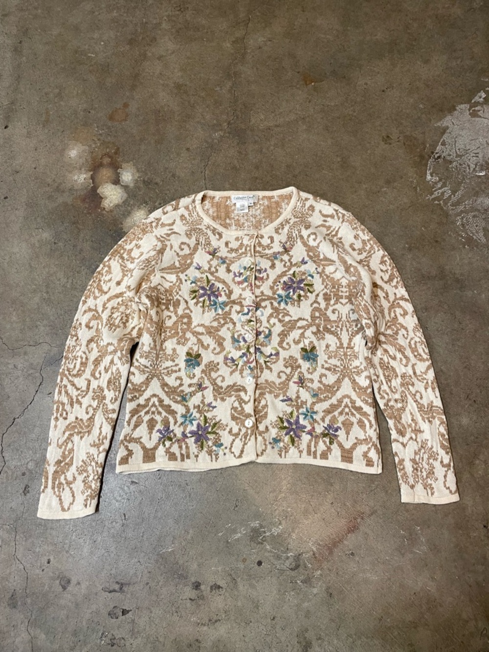 Vintage Coldwater Creek Floral Cardigan Sweater
